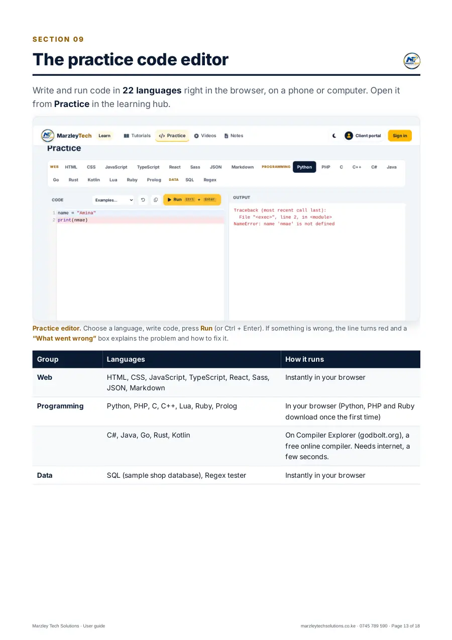 User guide page 13 of 18