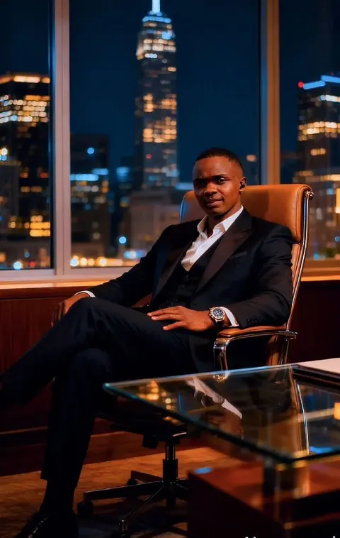 Kelvin Wanyoike (Marzley) at work in the office
